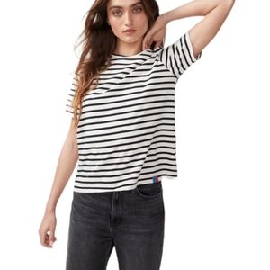 KULE tee The Modern basic cream & navy 100% cotton size medium